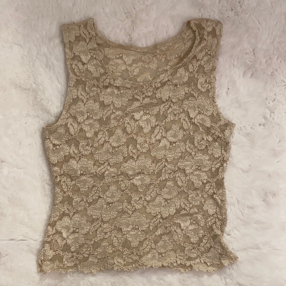 Hanky Panky Lace Sheer Tank Top Size M